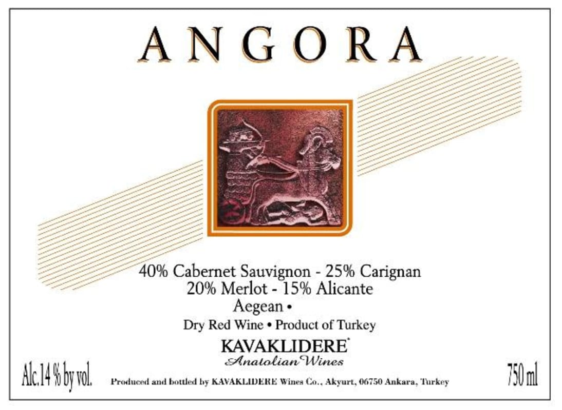 Kavaklidere Wines Co Angora Kirmizi 2014 Front Label