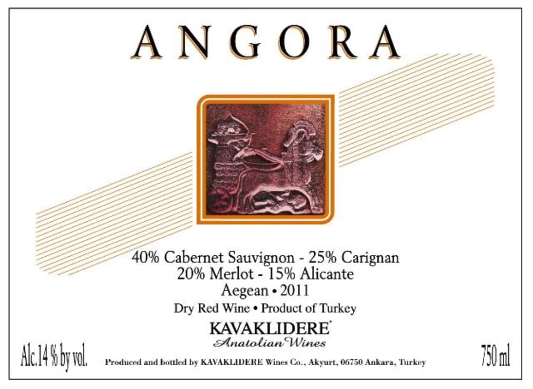 Kavaklidere Wines Co Angora Kirmizi 2011 Front Label