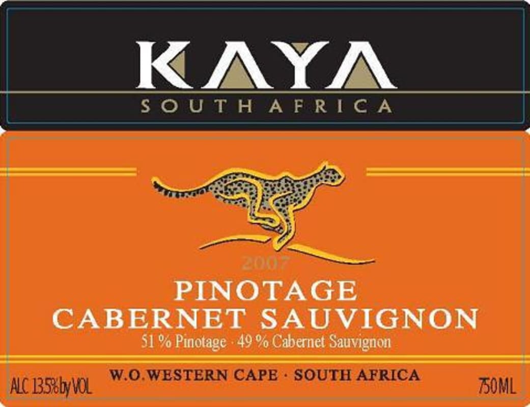 Kaya Wines Pinotage Cabernet Sauvignon 2007 Front Label