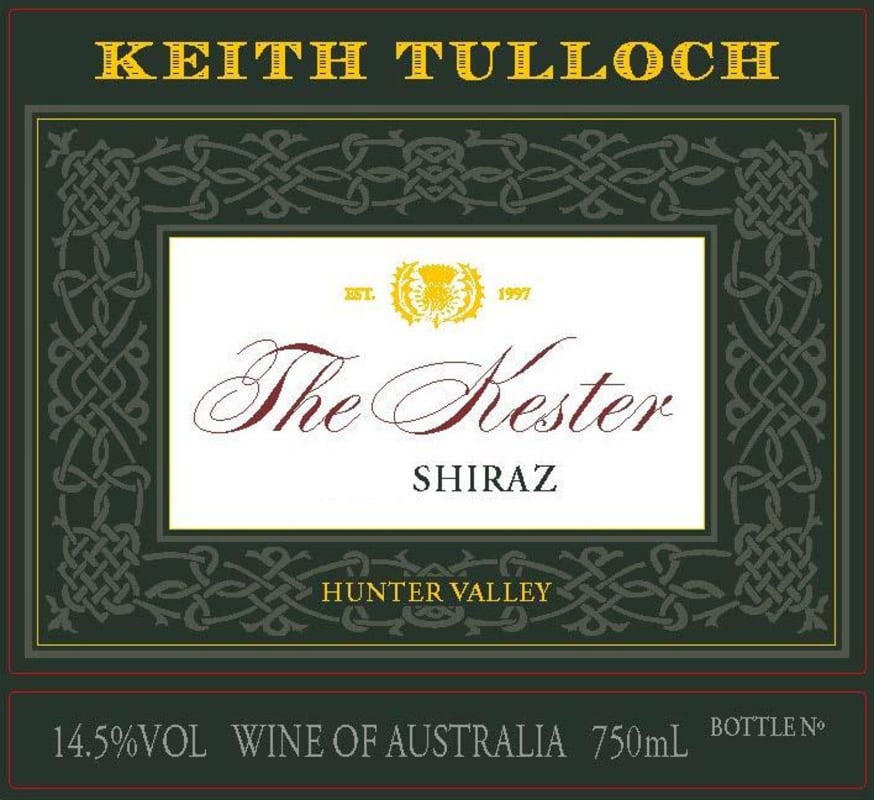 Keith Tulloch Wines Kester Shiraz 2013 Front Label