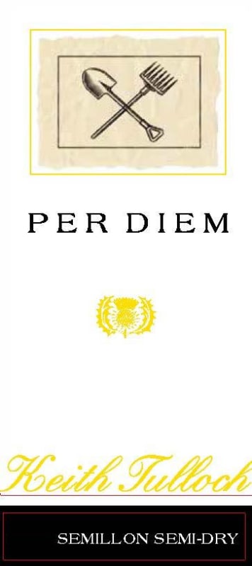 Keith Tulloch Wines Per Diem Semillon 2016 Front Label
