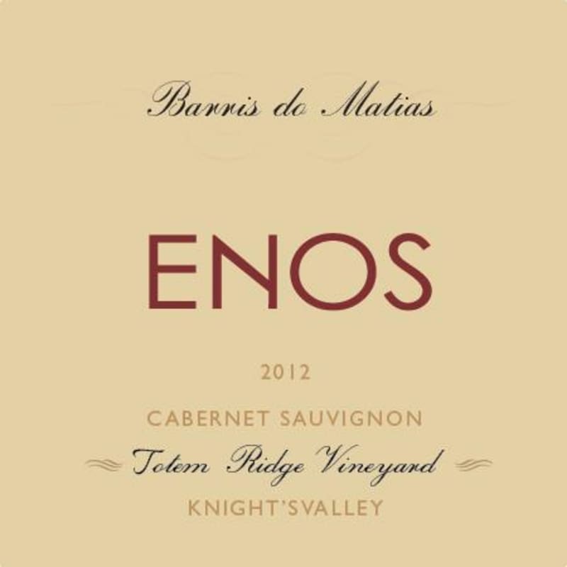 Brack Mountain Wine Company Enos Barris de Matias Cabernet Sauvignon 2012 Front Label