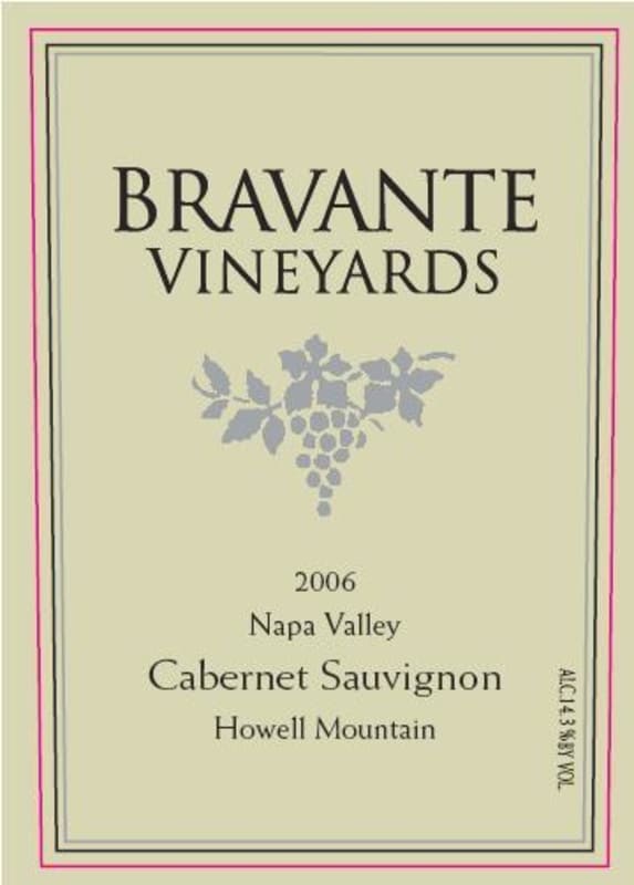 Bravante Vineyards Cabernet Sauvignon 2006 Front Label