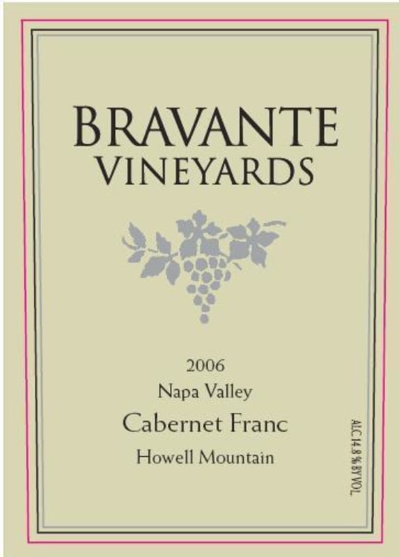 Bravante Vineyards Cabernet Franc 2006 Front Label