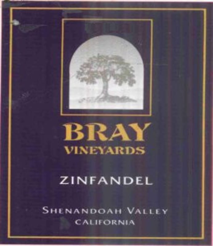 Bray Vineyards Zinfandel 2013 Front Label