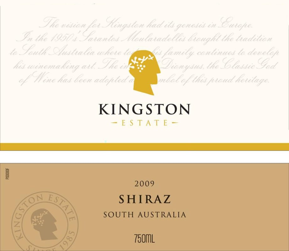 Kingston Estate Wine Shiraz 2009 Front Label