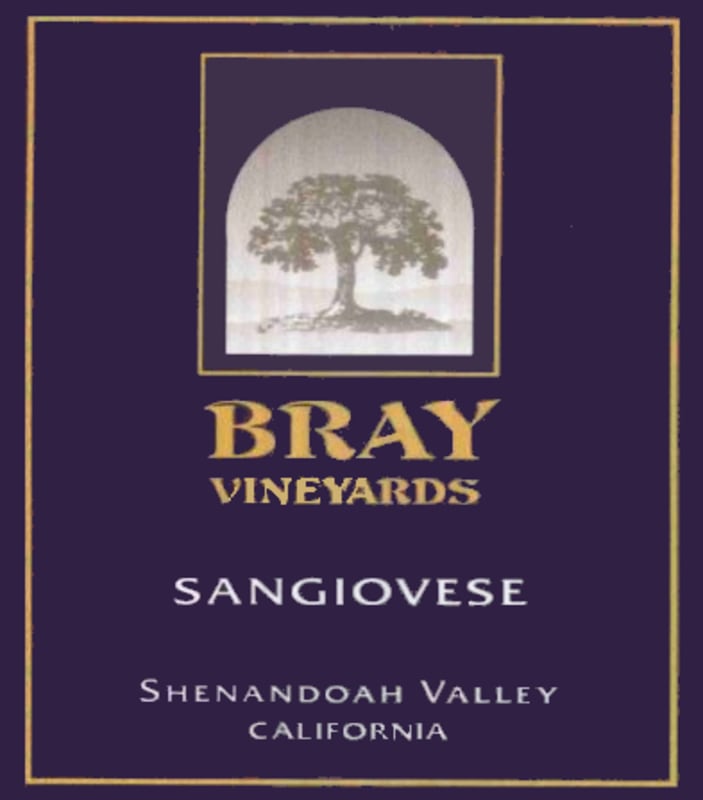 Bray Vineyards Sangiovese 2007 Front Label