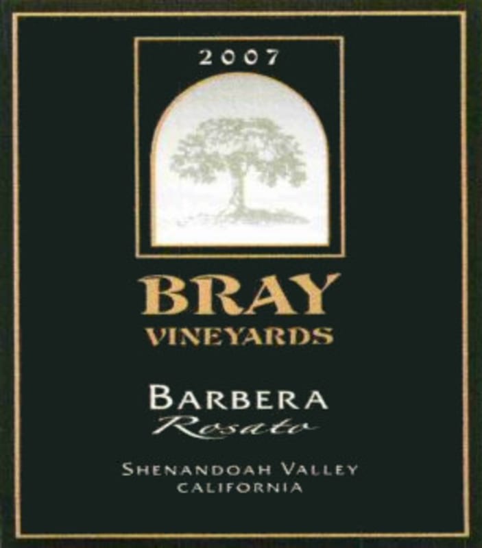 Bray Vineyards Barbera Rosato 2007 Front Label