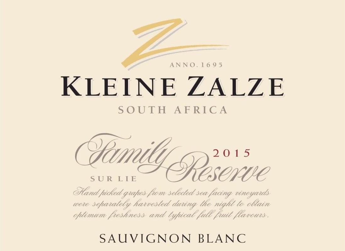 Kleine Zalze Family Reserve Sauvignon Blanc 2015 Front Label