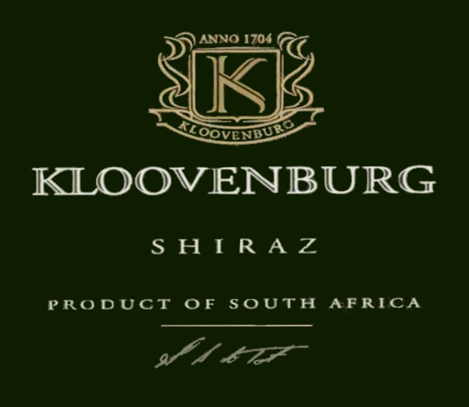 Kloovenburg Shiraz 2010 Front Label