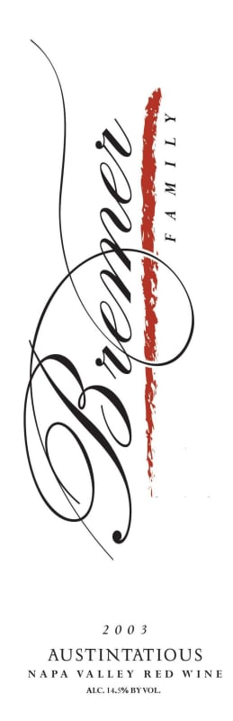 Bremer Family Winery Austintatious Red 2003 Front Label