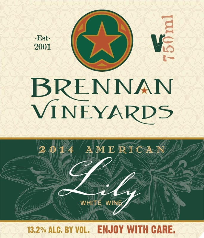 Brennan Vineyards Lily 2014 Front Label