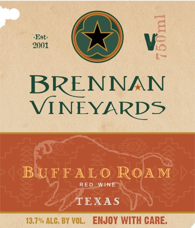 Brennan Vineyards Buffalo Roam 2014 Front Label