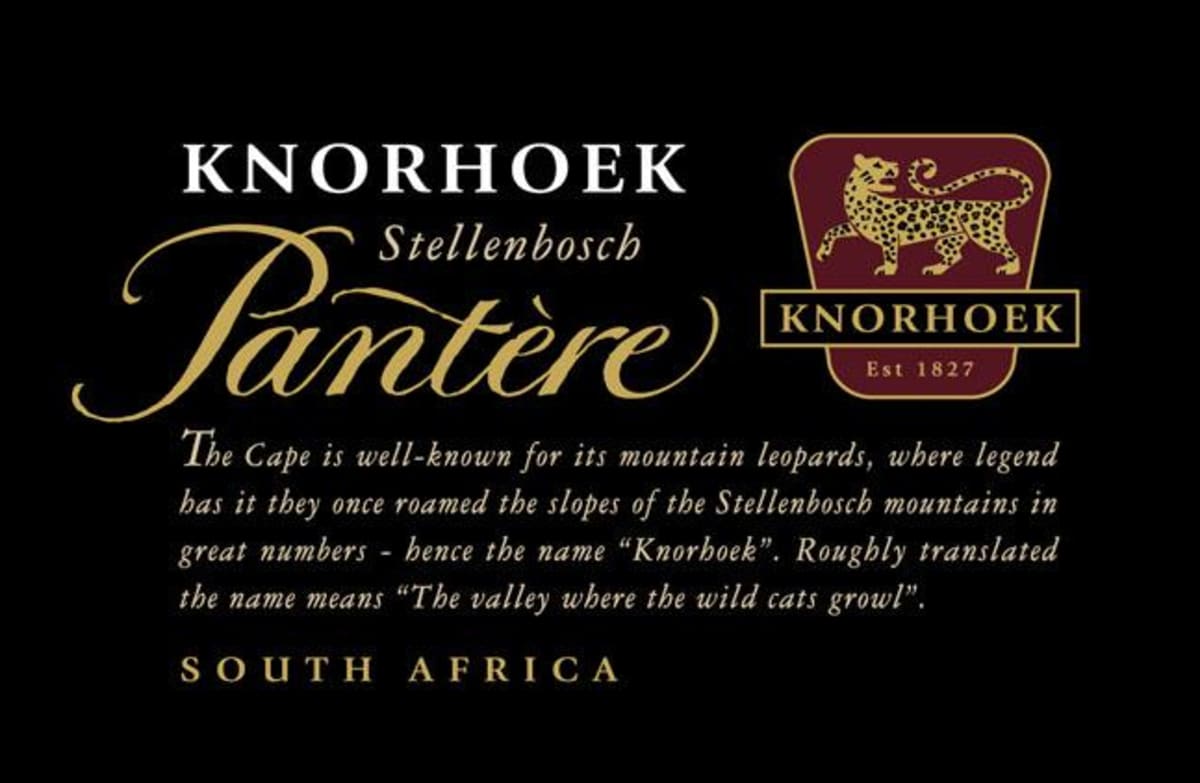 Knorhoek Wines Pantere Red 2011 Front Label