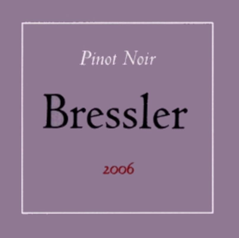 Bressler Vineyards Pinot Noir 2006 Front Label