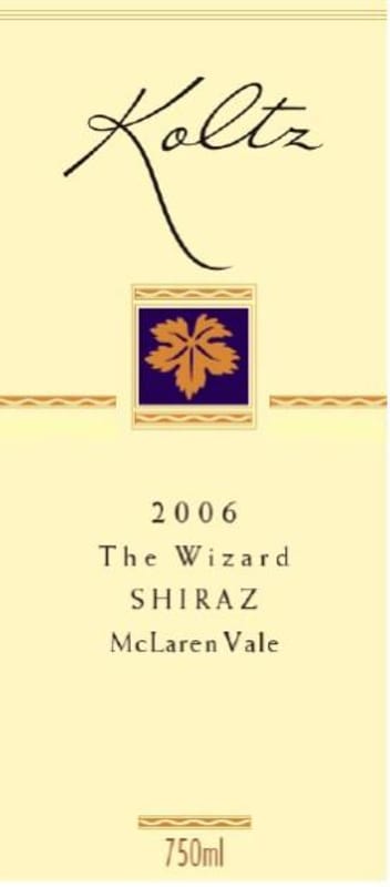Koltz Wines The Wizard Shiraz 2006 Front Label