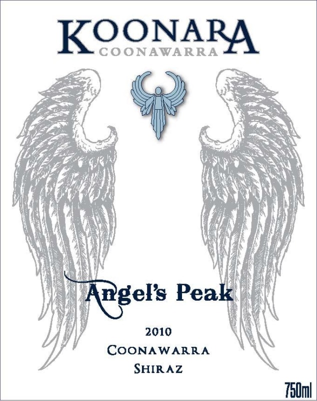 Koonara Wines Angel's Peak Shiraz 2010 Front Label