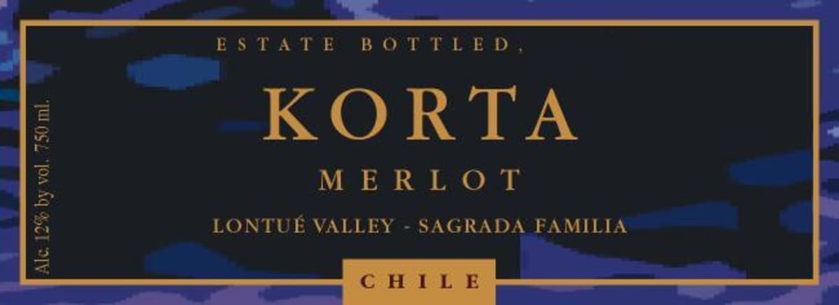 Korta Wines Lontue Merlot 2014 Front Label
