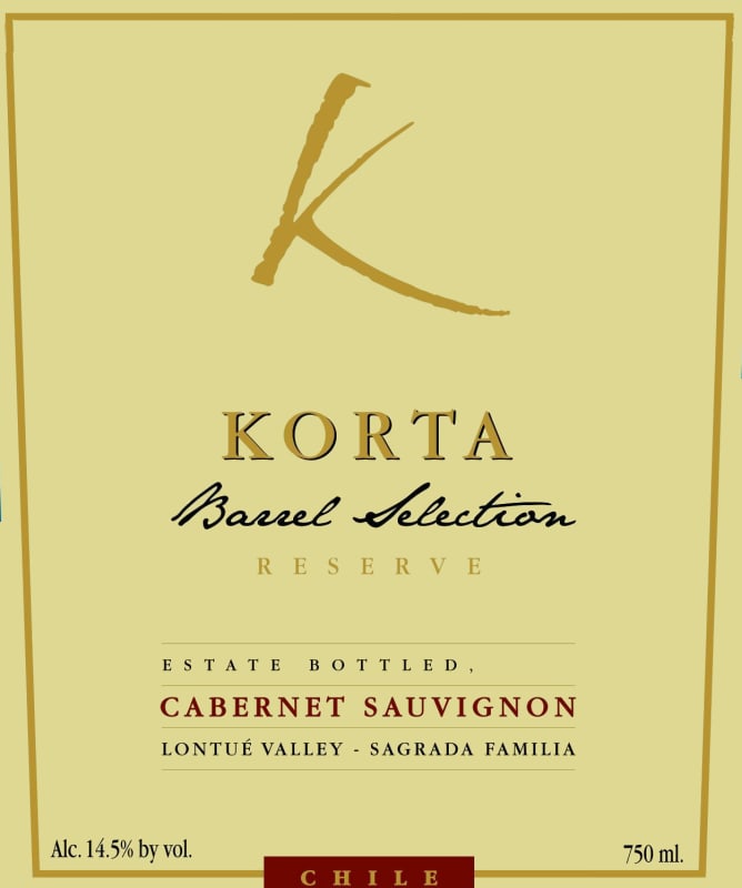 Korta Wines Barrel Selection Reserva Cabernet Sauvignon 2011 Front Label