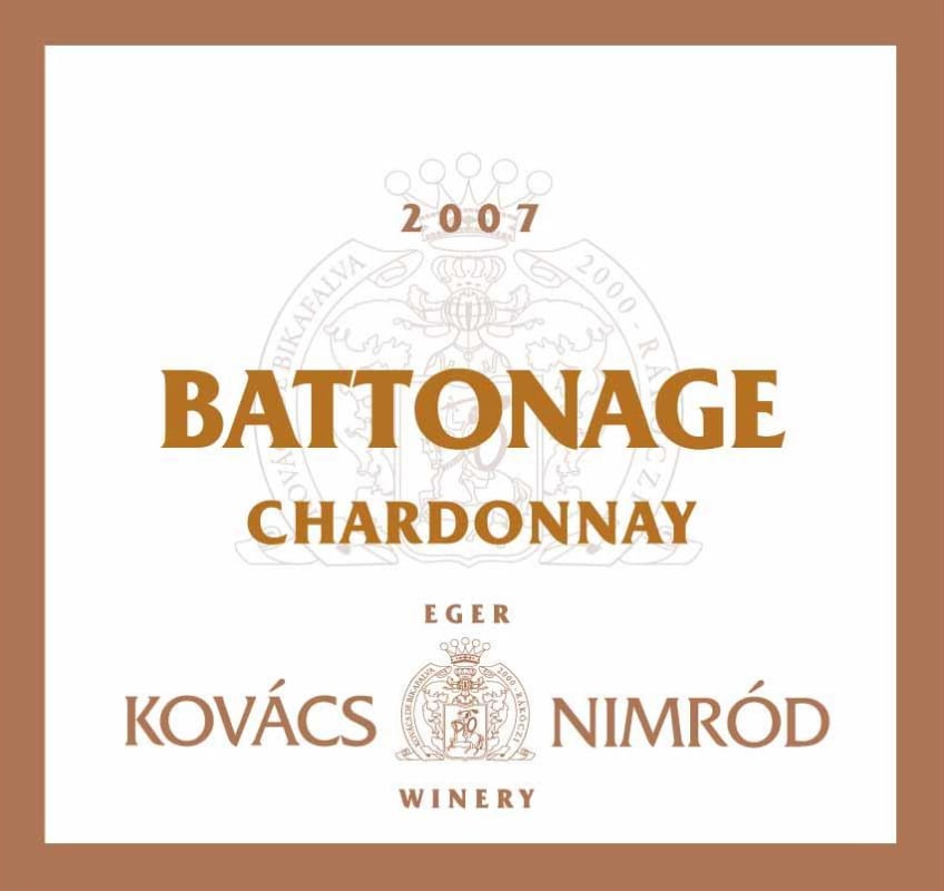 Kovacs Nimrod Battonage Monopole Chardonnay 2007 Front Label