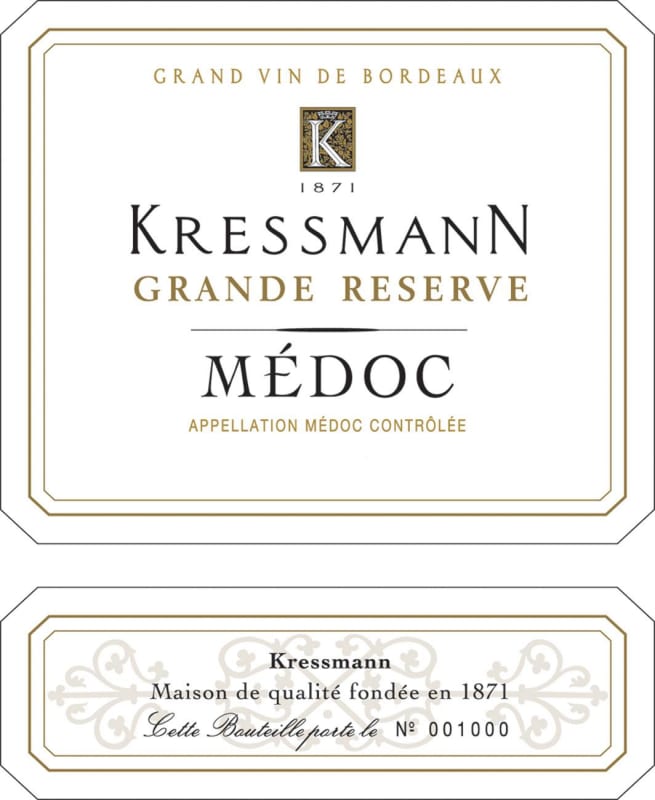 Kressmann Medoc Grande Reserve 2013 Front Label
