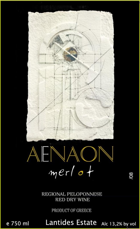 Ktima Lantides Peloponnese Aenaon Merlot 2012 Front Label