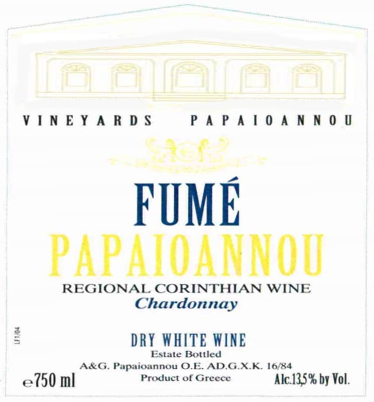 Ktima Papaioannou Fume Chardonnay 2013 Front Label