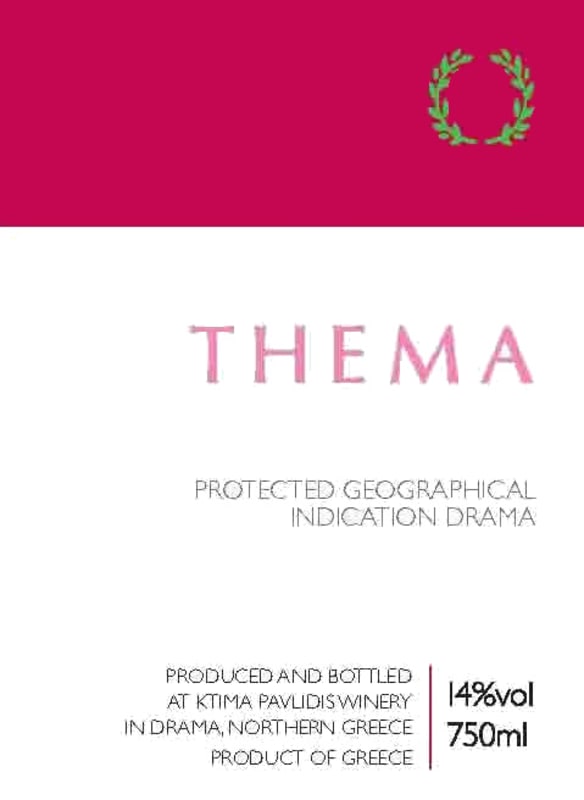 Ktima Pavlidis Thema 2010 Front Label