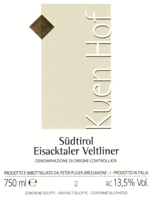 Kuenhof Veltliner 2013 Front Label