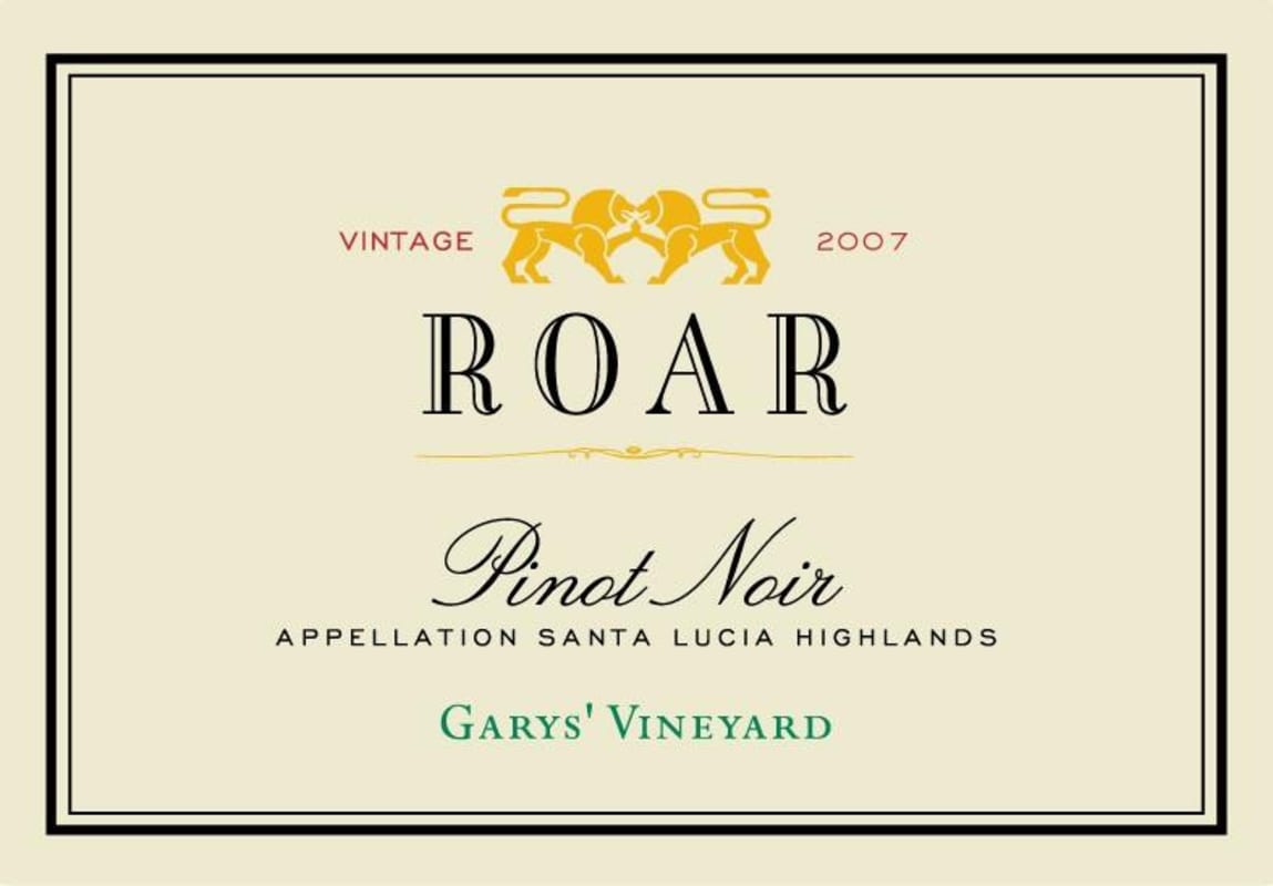 Roar Garys' Vineyard Pinot Noir 2007 Front Label