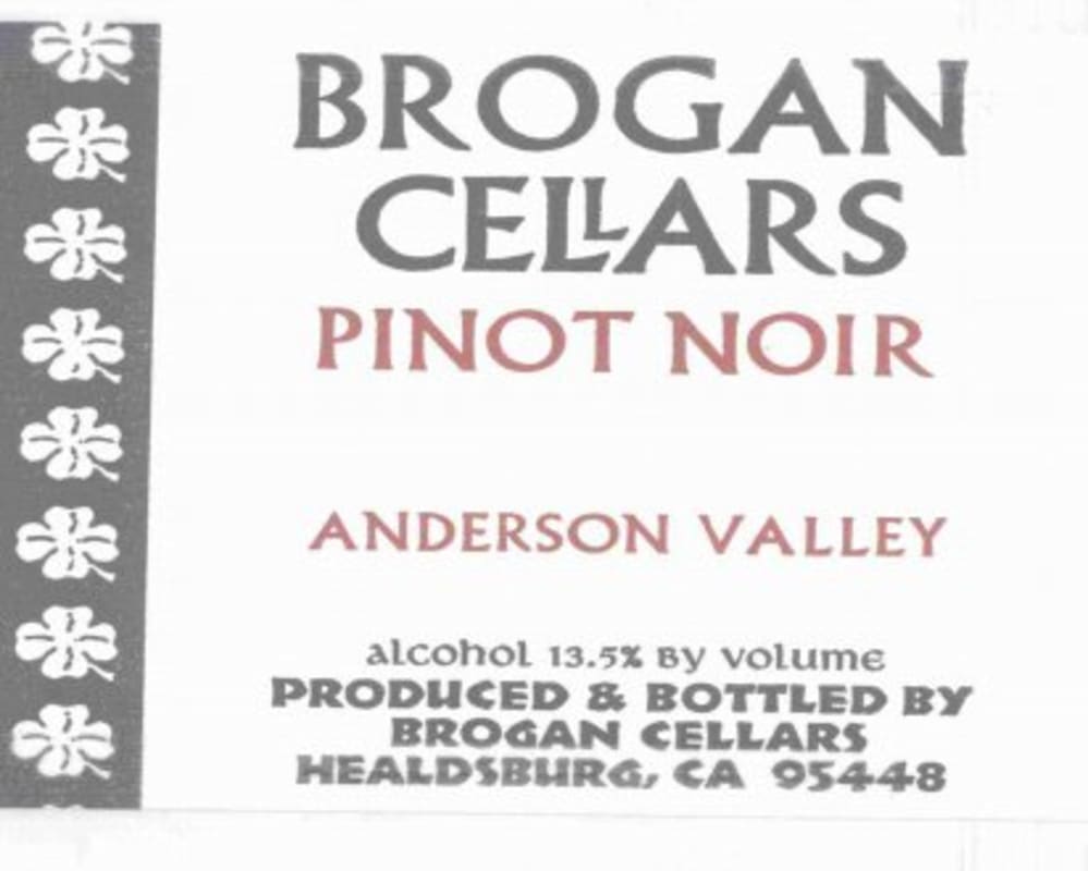 Brogan Cellars Pinot Noir 2005 Front Label