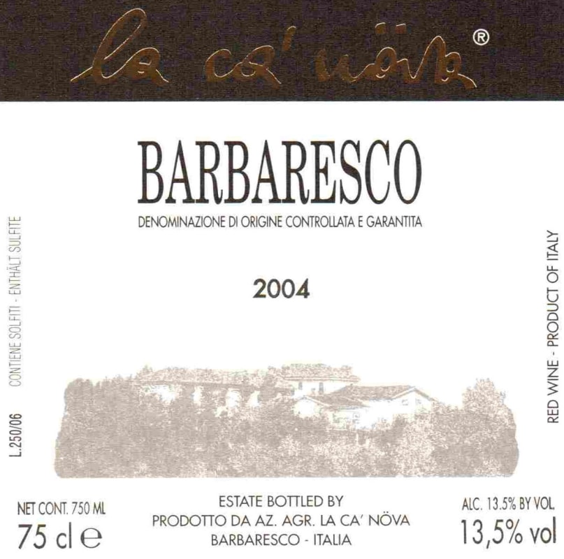 Chateau Macchore Barbaresco 2004 Front Label