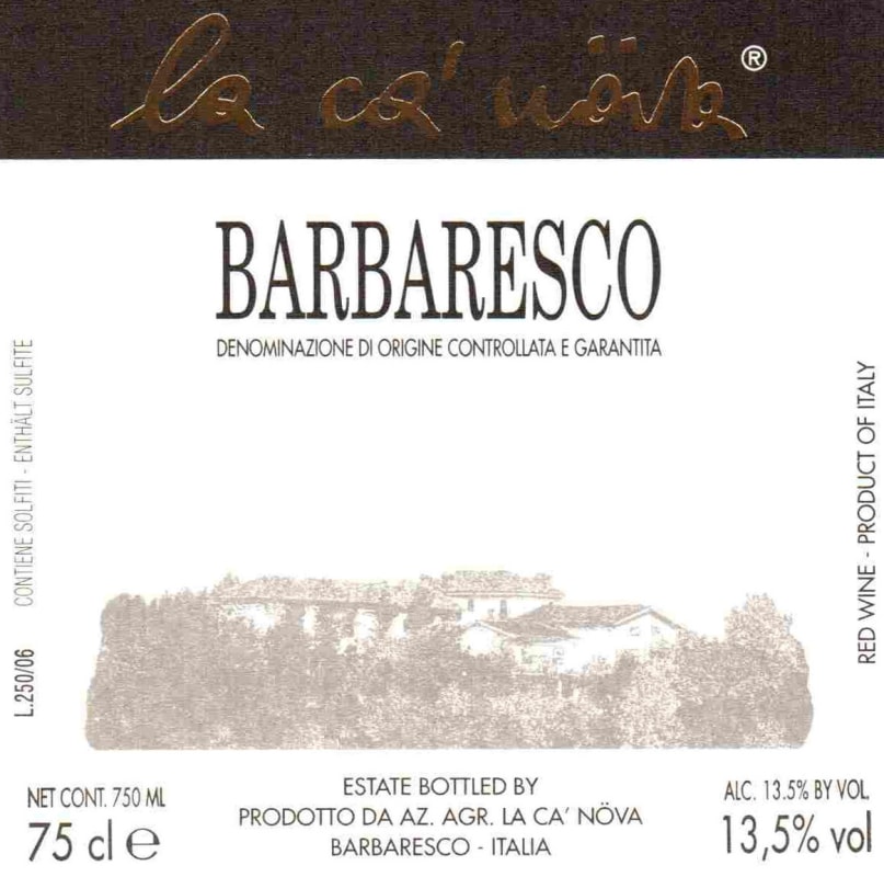 Chateau Macchore Barbaresco 2009 Front Label
