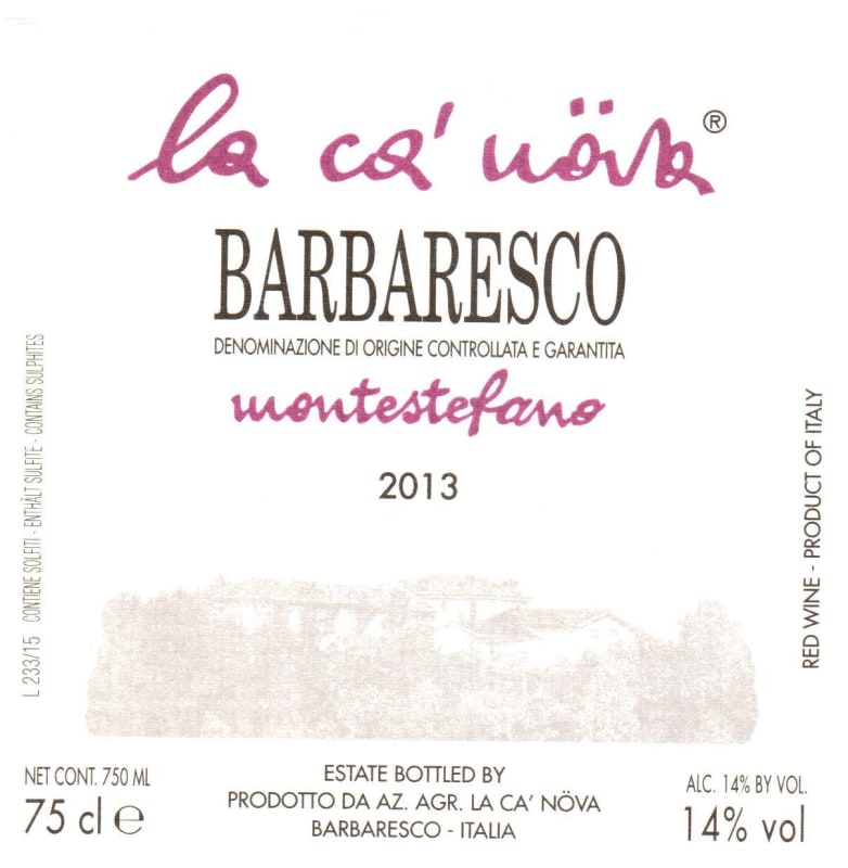 Chateau Macchore Barbaresco Montestefano 2013 Front Label