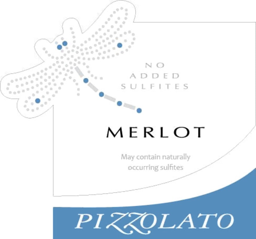 Pizzolato Veneto No Added Sulfites Merlot 2014 Front Label