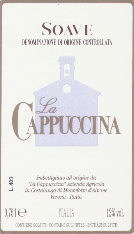 La Cappuccina Soave 2014 Front Label