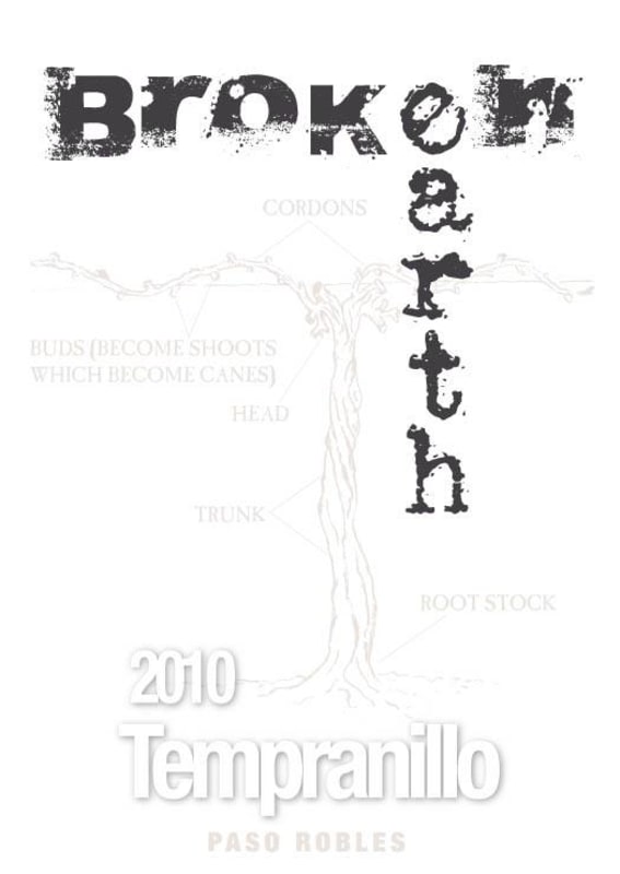 Broken Earth Winery Tempranillo 2010 Front Label