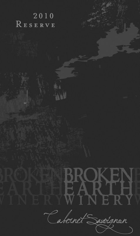 Broken Earth Winery Reserve Cabernet Sauvignon 2010 Front Label