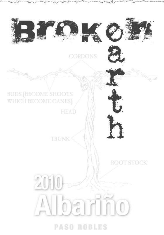 Broken Earth Winery Albarino 2010 Front Label