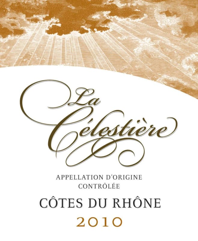 La Celestiere Cotes du Rhone 2010 Front Label