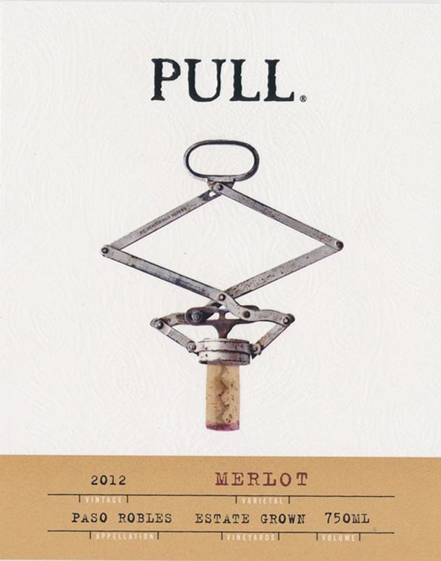 Broken Earth Winery Pull Merlot 2012 Front Label