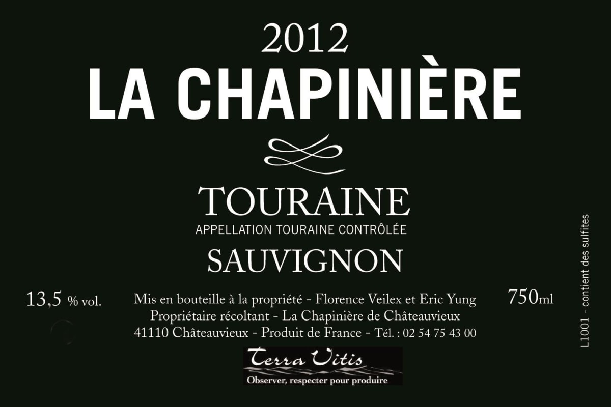 La Chapiniere Touraine Sauvignon Blanc 2012 Front Label