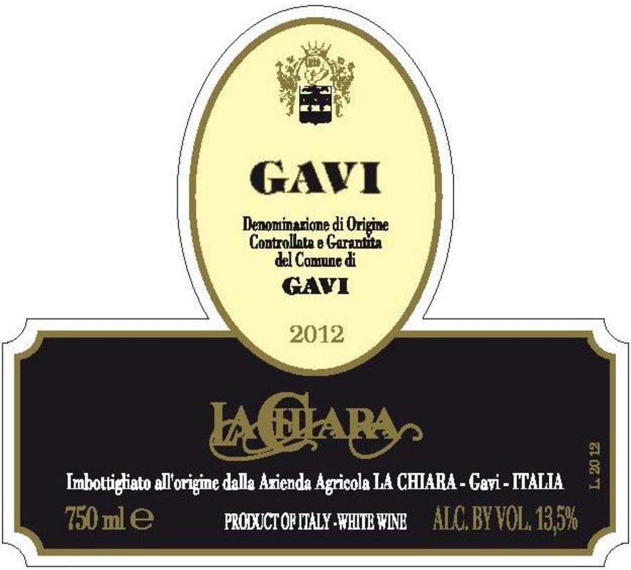 La Chiara Gavi di Gavi La Chiara Etichetta Nera 2012 Front Label