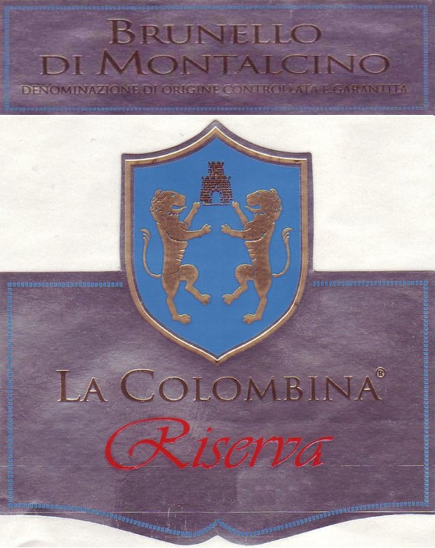 La Colombina Brunello di Montalcino Riserva 2004 Front Label