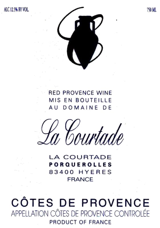 La Courtade Cotes de Provence Rouge 2011 Front Label