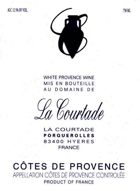 La Courtade Cotes de Provence Blanc 2009 Front Label
