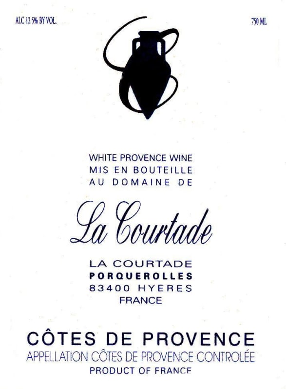 La Courtade Cotes de Provence Blanc 2010 Front Label