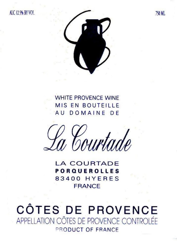 La Courtade Cotes de Provence Blanc 2014 Front Label