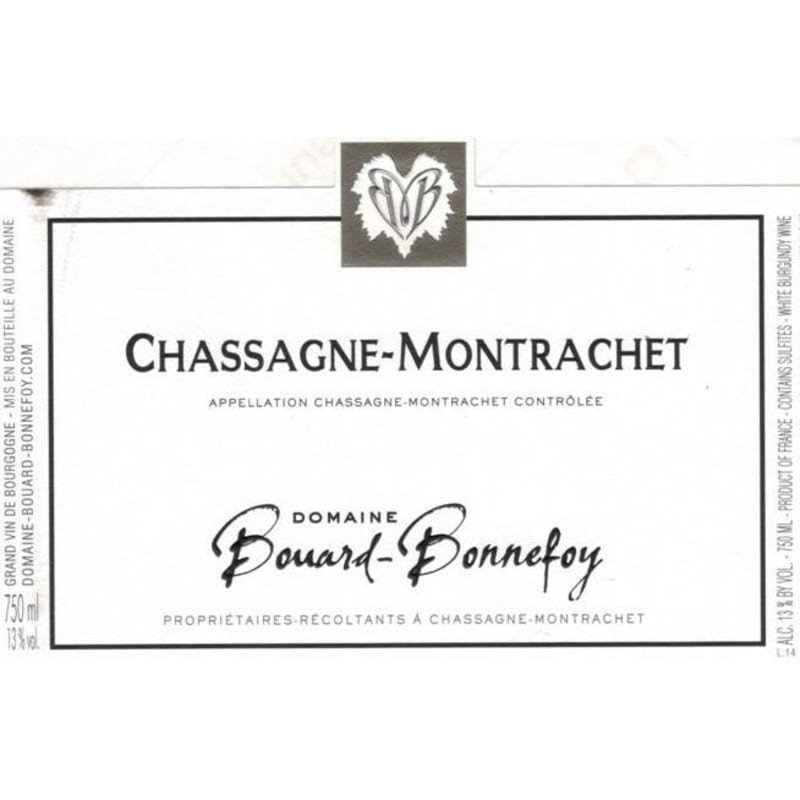 Domaine Bouard-Bonnefoy Chassagne-Montrachet Blanc 2015 Front Label