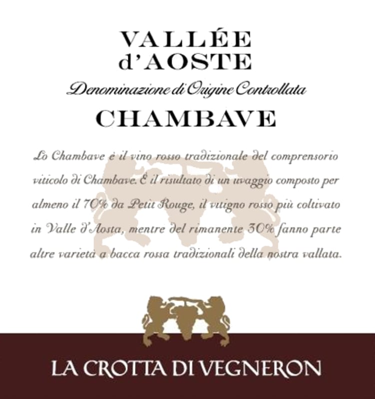 La Crotta di Vigneron Valle d'Aosta Chambave Rosso 2010 Front Label